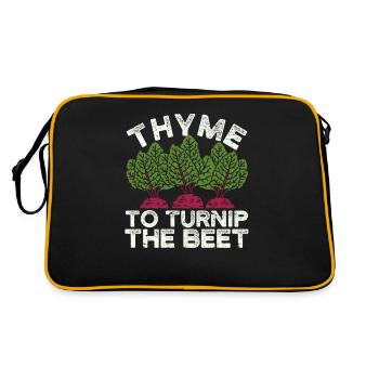Thyme to the turnip The turnip funny Gardening - Retro Bag - black/gold - Back