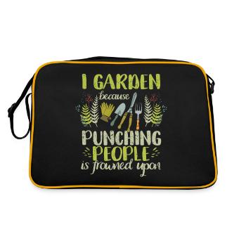 I garden because it's frowned upon, people - Retro Bag - black/gold - Back