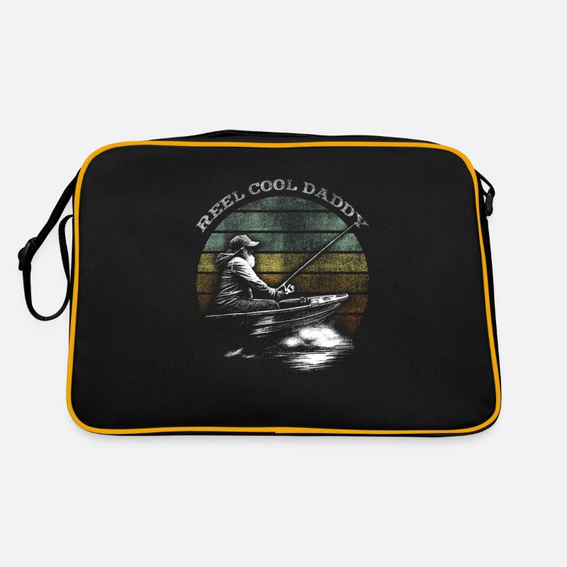Pêcheur sur le bateau Sac Retro