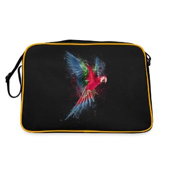 Aquarelle Coloré Écarlate Ara Perroquet Pantanal - Sac Retro - noir/or - Dos