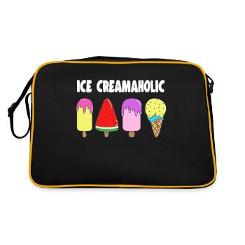 Ice Creamaholic For Ice Cream Lover Gift - Retro Tasche - Schwarz/Gold - Hinten