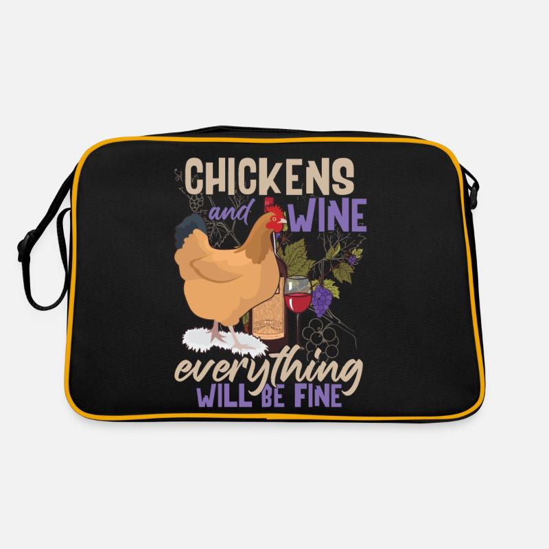 Poulets et vin Sac Retro