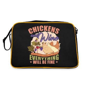 Drôle de vin Élevage de poulets - Sac Retro - noir/or - Dos