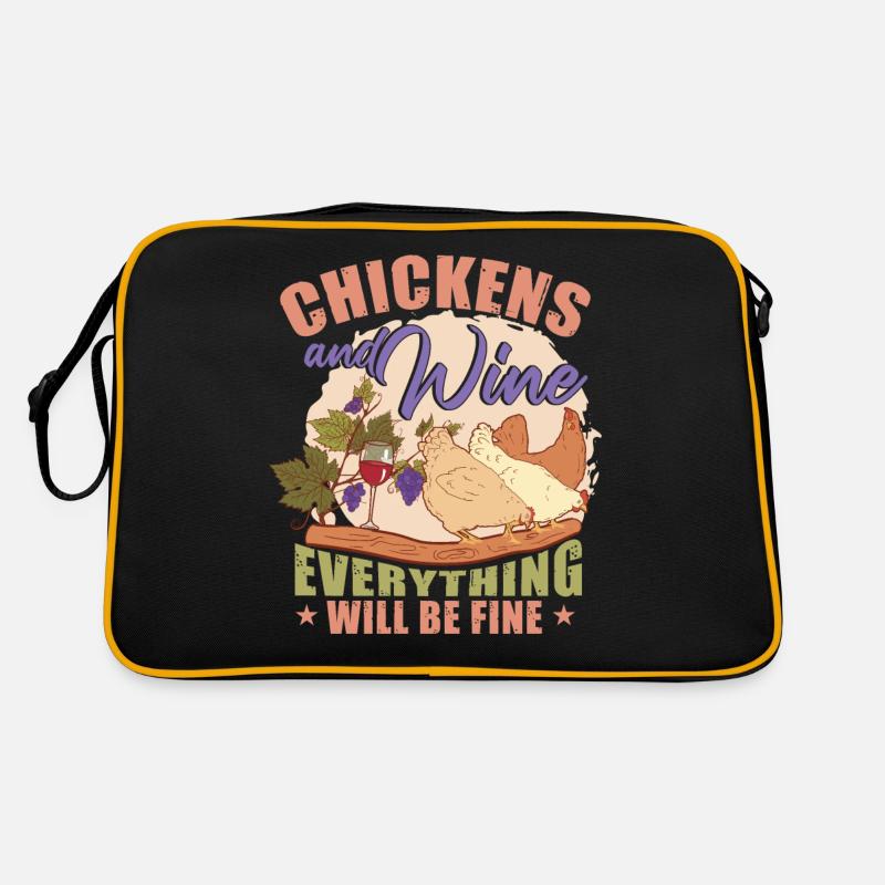 Drôle de vin Élevage de poulets Sac Retro
