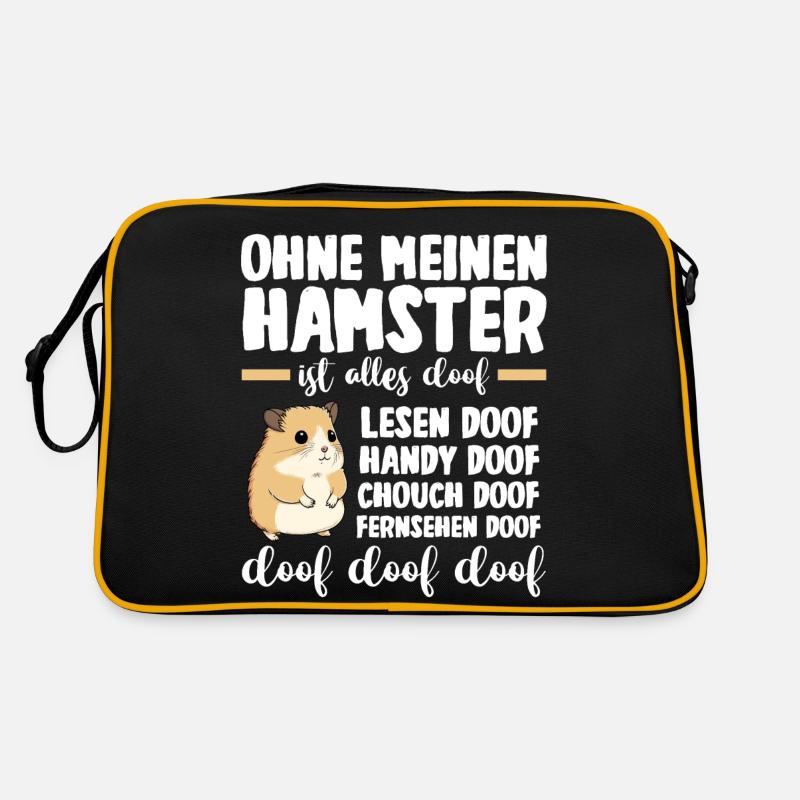 Nagetier Hamsterbesitzer Hamster - Retro Tasche - Schwarz/Gold