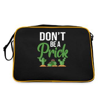 Don't Be A Prick Funny Cactus Succulent Garden - Retro Bag - black/gold - Back