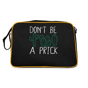 Don't Be A Prick Funny Cactus Succulent Garden - Retro Bag - black/gold - Back