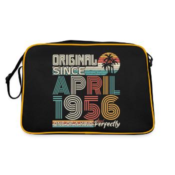 Avril 1956 anniversaire avril 1956 cadeau 1956 - Sac Retro - noir/or - Dos