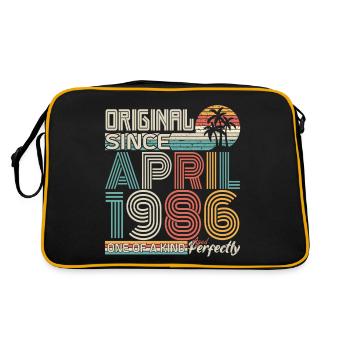 April 1986 anniversary April 1986 gift 1986 - Retro Bag - black/gold - Back