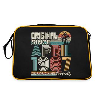 Avril 1987 anniversaire avril 1987 cadeau 1987 - Sac Retro - noir/or - Dos