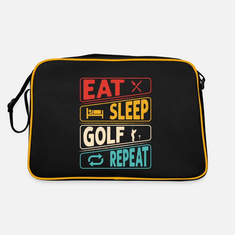 Eat Sleep Golf Repeat Golfing Par Tee Retro Tasche