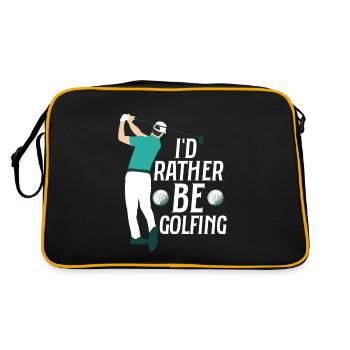 I'd Rather Be Golfing Par Tee Golfing - Retro Tasche - Schwarz/Gold - Hinten