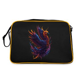 Mythical Phoenix Bird with Flames - Retro Bag - black/gold - Back