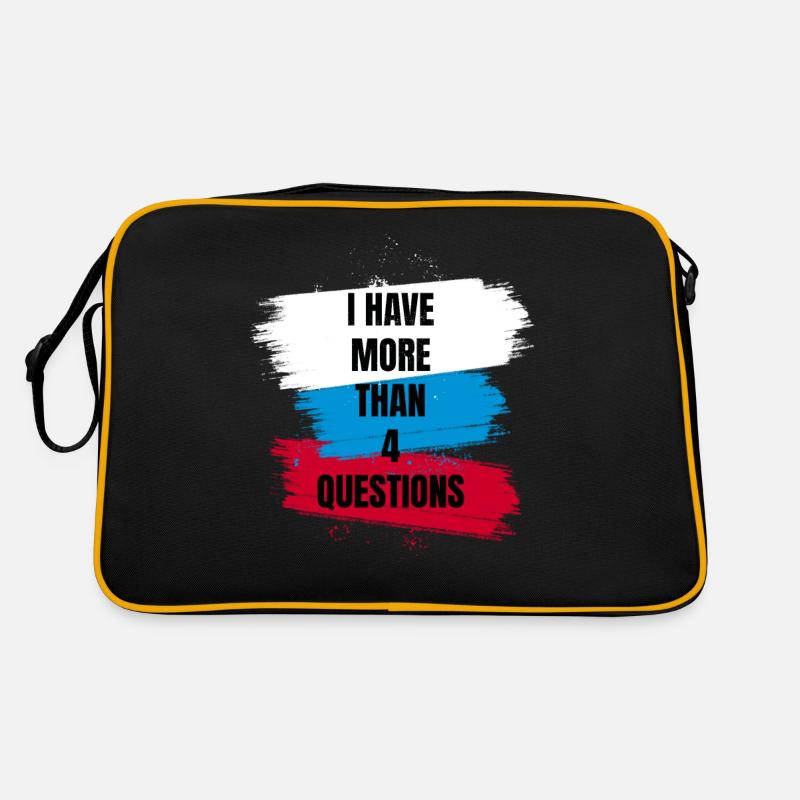 I Have More Than 4 Questions Vintage Simple Text Retro Bag
