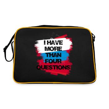 I Have More Than Four Questions Vintage Simple - Retro Bag - black/gold - Back