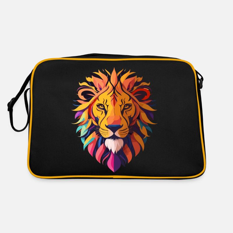 WILDES LÖWENDESIGN BUNT Retro Tasche