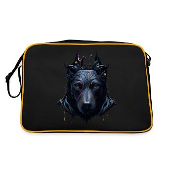 HUNDE DESIGN SPLASH ART I HUNDELIEBHABER - Retro Tasche - Schwarz/Gold - Hinten