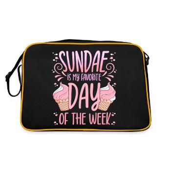Sundae est mon dessert préféré du jour de la semaine - Sac Retro - noir/or - Dos