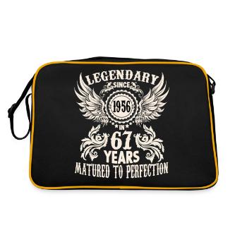 Funny birthday shirt for 67-year-old saying - Retro Bag - black/gold - Back