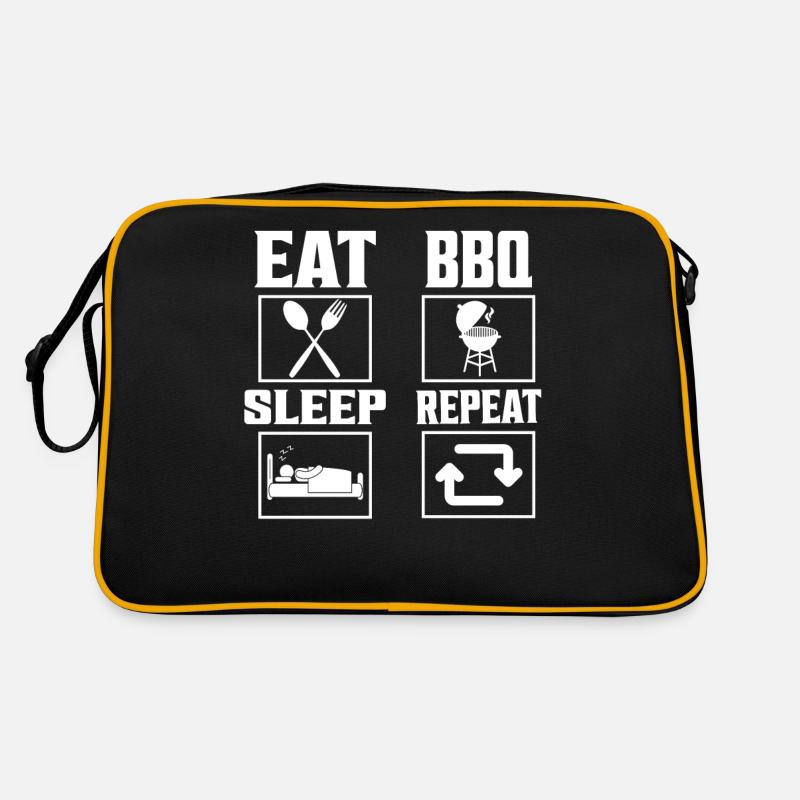 Eat Sleep BBQ Repeat Grilling Barbecue Smoker Retro Tasche