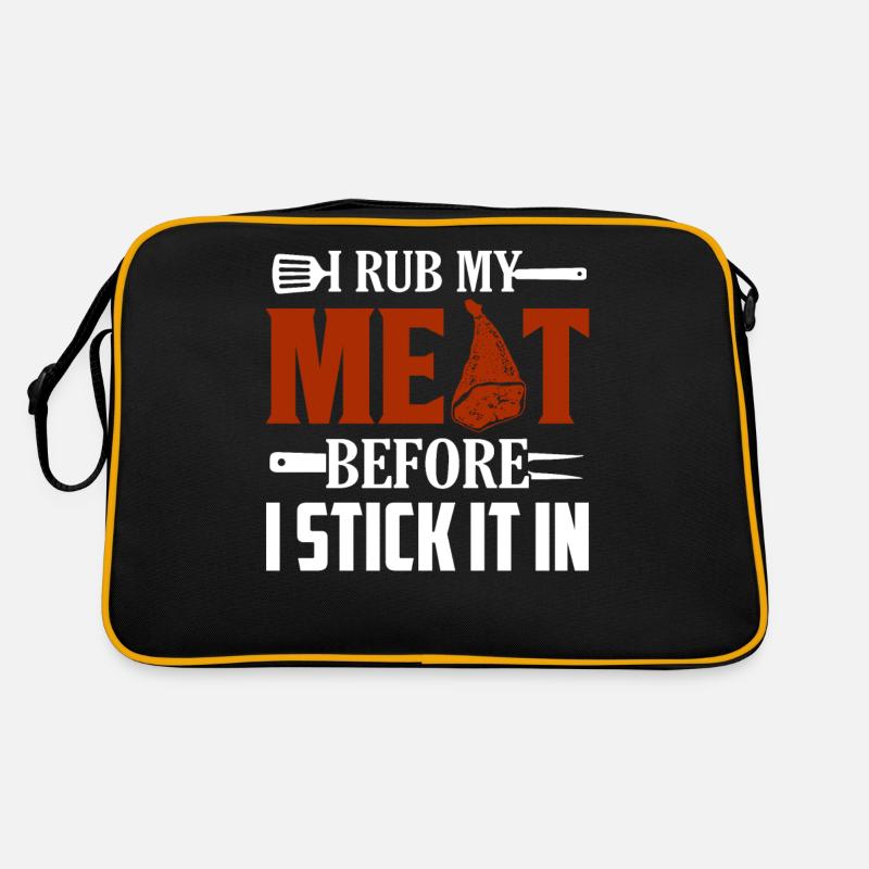I Rub My Meat Before I Stick It In Smoker BBQ Gril Retro Tasche
