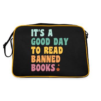 Books Book Reading Reading Bookworm Bookworm Bookaholic - Retro Bag - black/gold - Back