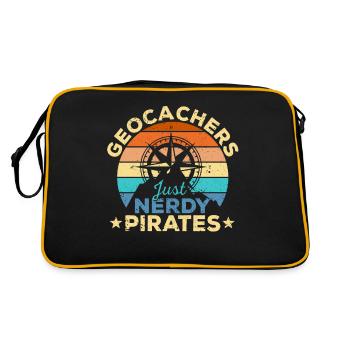 Geocacher Just Nerdy Pirates Funny Geocaching - Sac Retro - noir/or - Dos