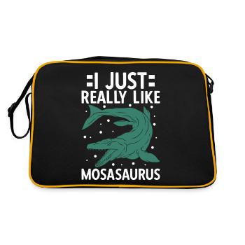 J’aime vraiment Mosasaurus - Sac Retro - noir/or - Dos