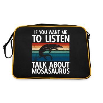 Si vous voulez que je vous écoute, parlez de Mosasaurus - Sac Retro - noir/or - Dos