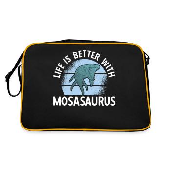 La vie est meilleure avec Mosasaurus - Sac Retro - noir/or - Dos
