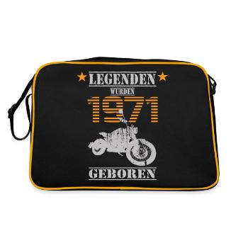 Motorrad Geburtstag Legenden wurden 1971 Geboren - Retro Tasche - Schwarz/Gold - Hinten