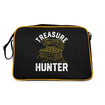 Treasure Hunter Funny Geocaching Metal Detection - Retro Bag - black/gold - Back