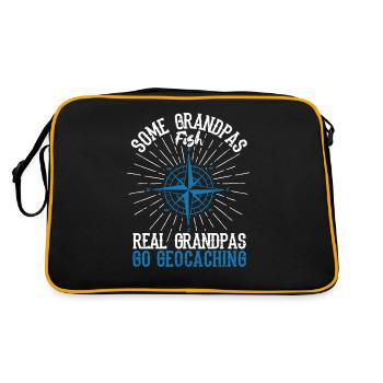 Some grandfathers go fishing Real grandfathers go - Retro Bag - black/gold - Back
