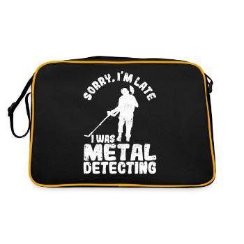 Désolé d’être en retard, j’étais en train de détecter des métaux drôles de géocach - Sac Retro - noir/or - Dos