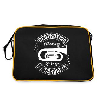 Détruire le silence est ma basse cardio baryton - Sac Retro - noir/or - Dos