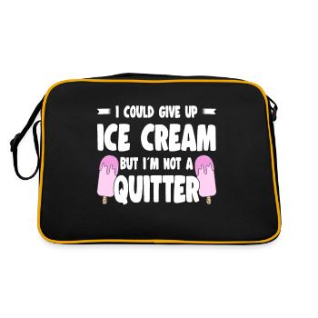 Give Up Ice Cream But Im Not A Quitter Gelato Ice - Retro Tasche - Schwarz/Gold - Hinten