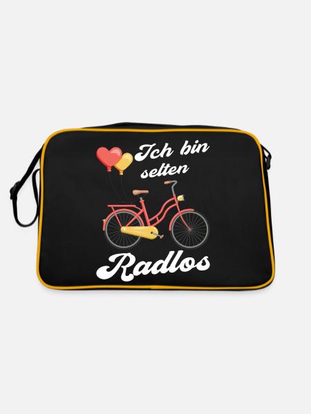 Selten Radlos Fahrrad Radsport Fahrradfahrer Bike - Retro Tasche - Schwarz/Gold