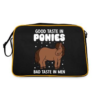 Good Taste In Ponies Bad Taste In Men - Retro Tasche - Schwarz/Gold - Hinten