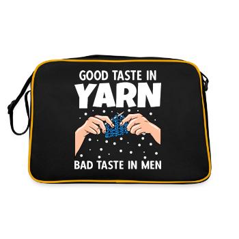 Crochet Good Taste In Yarn Bad Taste In Men - Retro Bag - black/gold - Back