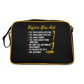 Before You Ask Funny Detectorist Treasure Hunt - Retro Bag - black/gold - Back