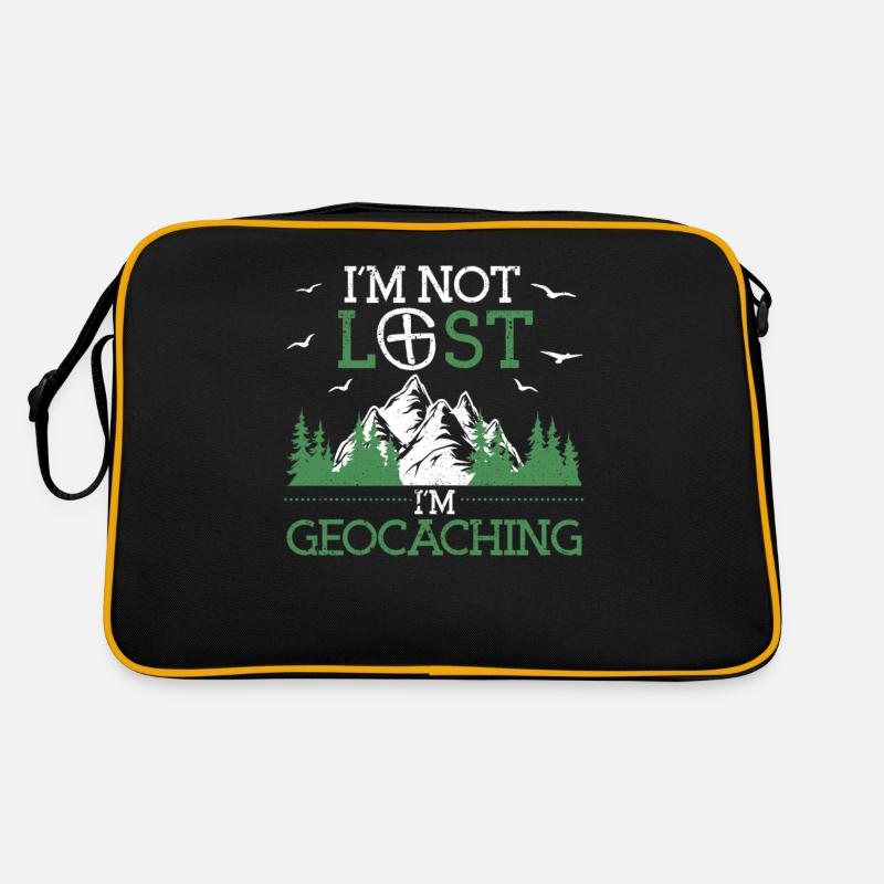 Ich bin nicht verloren ich bin Geocaching Geocache Retro Tasche