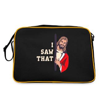 Jesus Meme I saw that sarcasm - Retro Bag - black/gold - Back