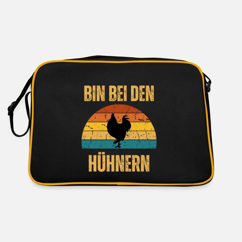 bin bei den Hühnern Retro Tasche