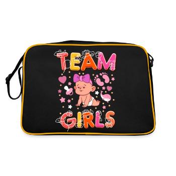 bébé en famille « Gender Reveal Team Girls » - Sac Retro - noir/or - Dos