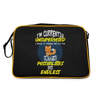 I am currently unsupervised - Retro Tasche - Schwarz/Gold - Hinten