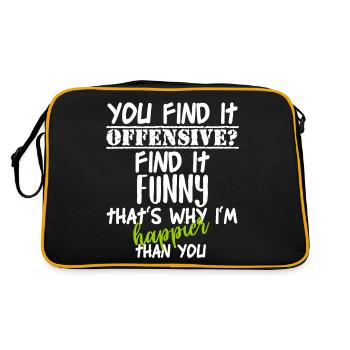 You Find It Offensive I Find It Funny - Sac Retro - noir/or - Dos