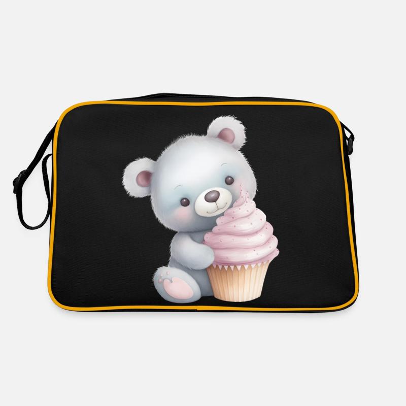 Teddy Bear Cupcake - Sac Retro - noir/or