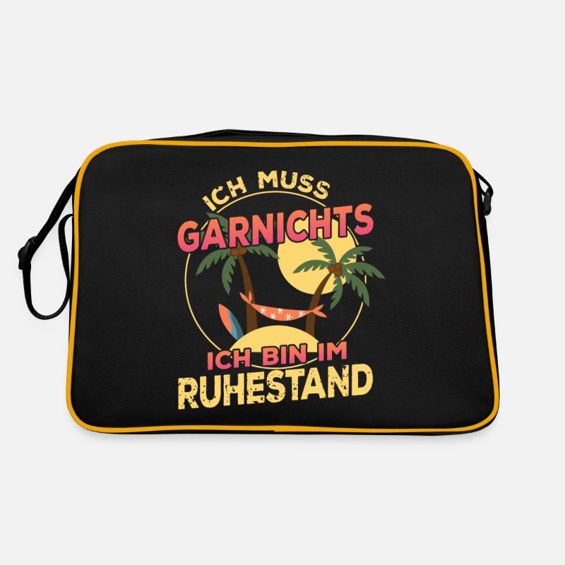 Ich Muss Garnichts Ich bin im Ruhestand Rentner Retro Tasche