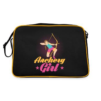 Archery Girl Bow & Arrows Target Archer - Retro Bag - black/gold - Back