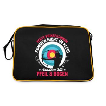 Echte Prinzessinen kommen mit Pfeil & Bogen Schies - Retro Tasche - Schwarz/Gold - Hinten